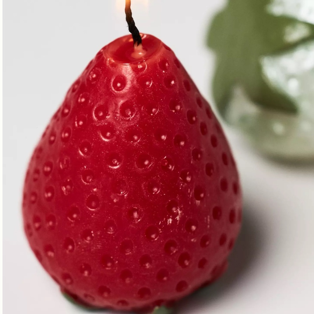 Adorable Strawberry Shaped Wax Decorative Candles, Set of 4 Anthro - Picture 3 of 6